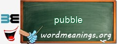 WordMeaning blackboard for pubble